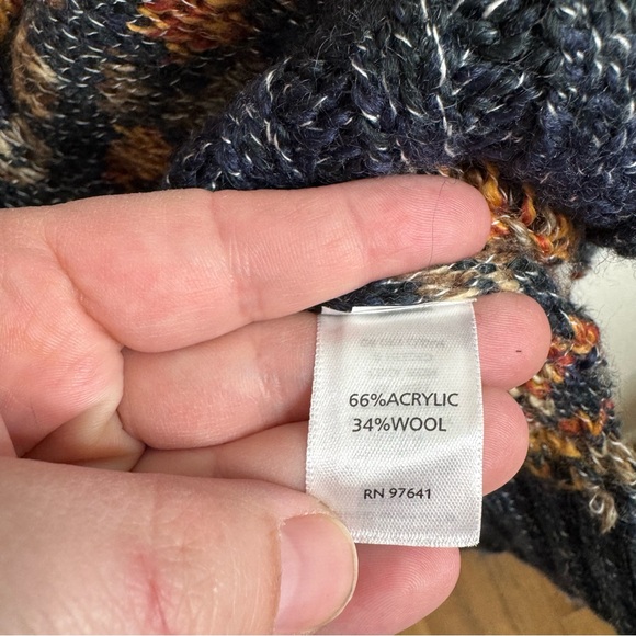 J. Jill Boho Print Wool Blend Cardigan Size Xlarge - Picture 5 of 6